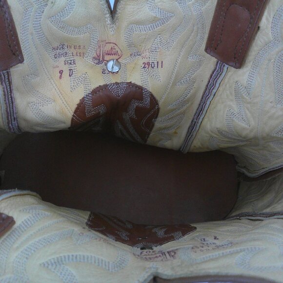 Justin Boot Purse Upcycled Leather Cowboy Boot Bucket Handbag - Picture 9 of 11